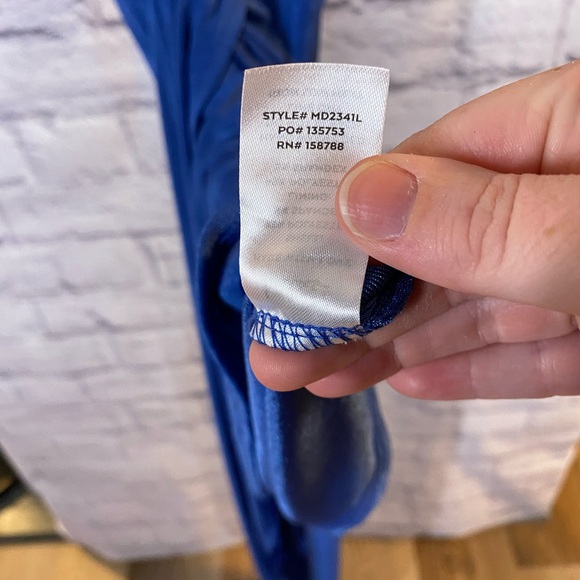 Lulus Dreamy Date Blue Surplice Draped Midi Dress Size XL - Picture 7 of 8